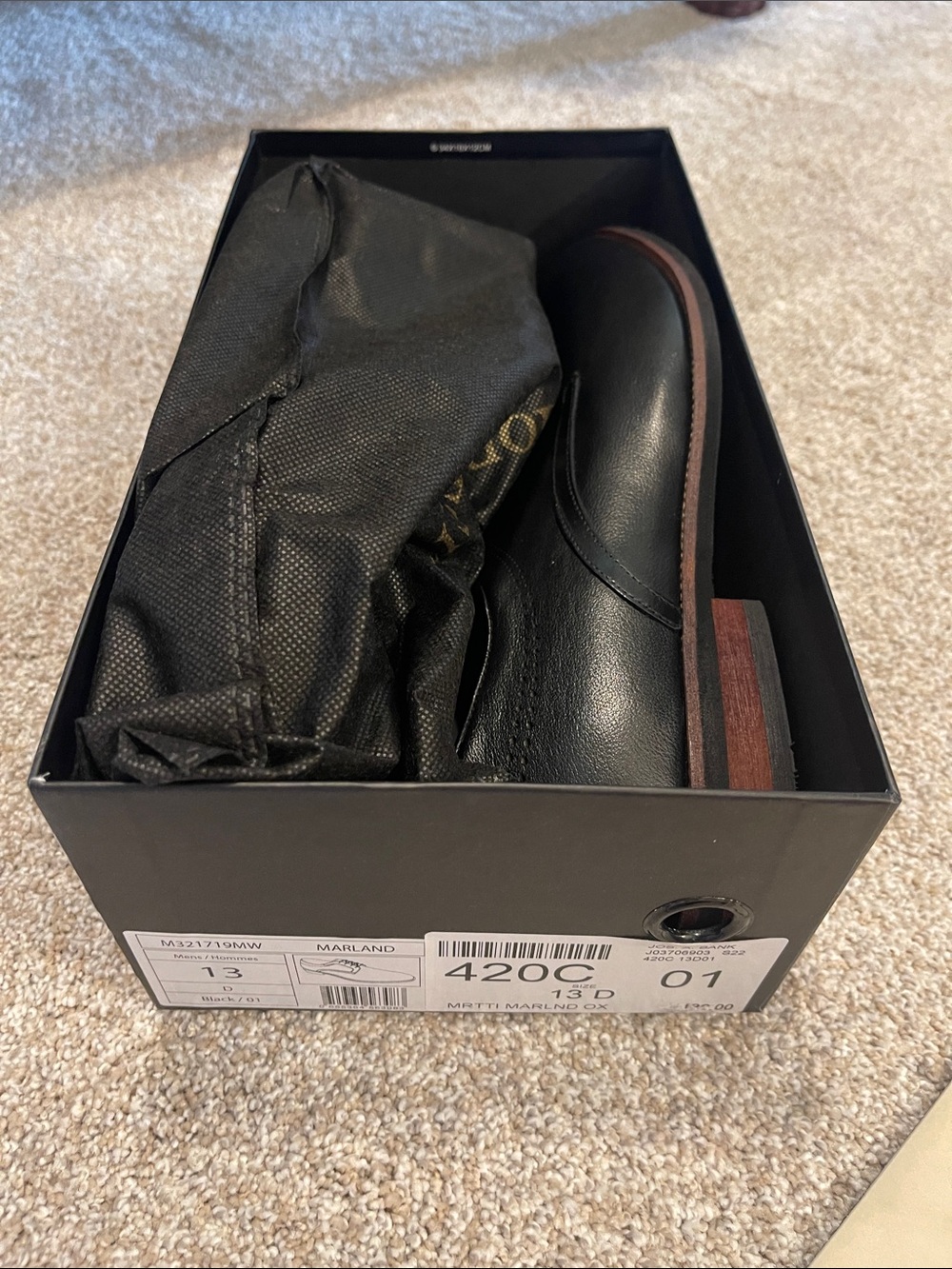 New/Never Worn Men's Black Leather Dress Shoe - Classic Formal Style
